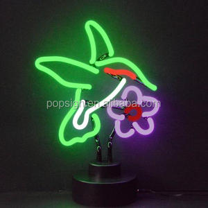 Super Brillo Distribuidor de fábrica Precio barato Tubo de neón de vidrio Base de plástico Hustle Letters Stock Lámpara de escritorio de neón - Product Image 4