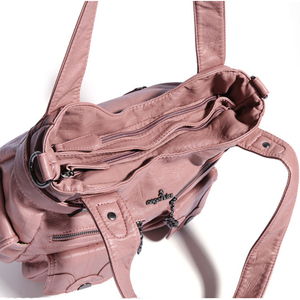 <span class=keywords><strong>Sac</strong></span> à bandoulière multicolore en <span class=keywords><strong>cuir</strong></span> PU pour <span class=keywords><strong>femme</strong></span>, sacoche simple <span class=keywords><strong>souple</strong></span> multifonctionnelle, grand <span class=keywords><strong>sac</strong></span> à épaule pour dame, vente en gros - Product Image 6