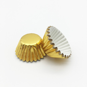 1000 pz/lotto Oro di <span class=keywords><strong>Alluminio</strong></span> Foil Fodere Del Bigné di Cottura Bicchieri di Carta Della Torta di Cioccolato Caso - Product Image 2