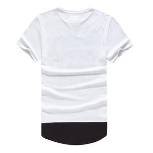 T-shirt personalizzata da uomo bicolore <span class=keywords><strong>mezza</strong></span> nera <span class=keywords><strong>bianca</strong></span> <span class=keywords><strong>manica</strong></span> corta 100% cotone serigrafata stile Hip Hop oversize lunga - Product Image 2
