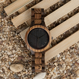 긴급 주문 빠른 배송 뜨거운 판매 에코 패션 OEM 우드 그레인 일본 석영 운동 시계 남성용 Zebrawood 나무 스포츠 시계 낮은 MOQ Dropshipping - Product Image 2