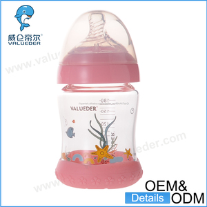Adoptar molde de $ number colores con base de silicona en la parte inferior de alta vidrio borosilicato biberón del bebé - Product Image 2