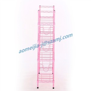 <span class=keywords><strong>Rose</strong></span> couleur poudre enduit NSF SGS certification 4-tier livres tablette en fil - Product Image 5