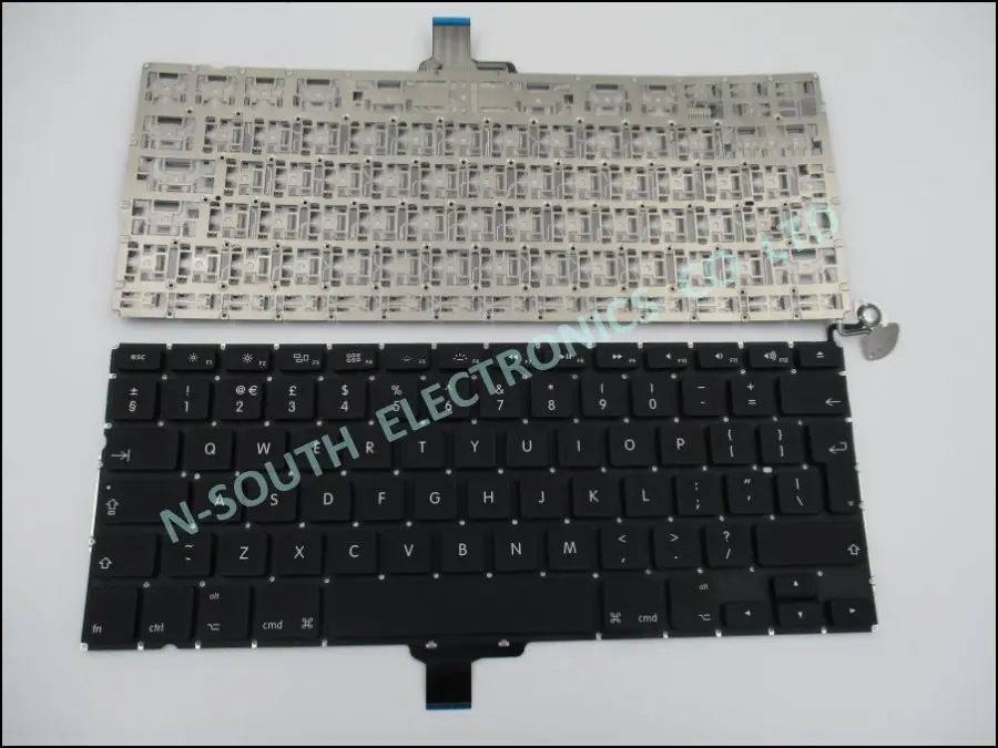 Genuino nuevo teclado del ordenador portátil para apple macbook pro a1278 Reino unido negro