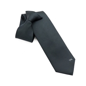 Cravates en polyester noir pour uniforme de sécurité masculin, design personnalisé, logo tissé, cravate à clip - Product Image 2