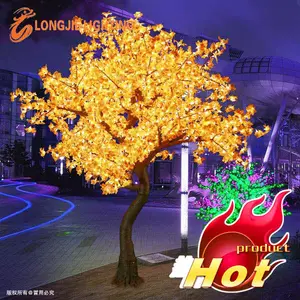 Longjie एलईडी कृत्रिम मेपल का पत्ता रोशन पेड़