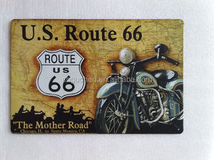 EE.UU. <span class=keywords><strong>Ruta</strong></span> <span class=keywords><strong>66</strong></span> de La Motocicleta del Vintage Cartel de chapa de Metal Cartel Del Arte Decoración Del Hogar House Cafe Bar signos - Product Image 1
