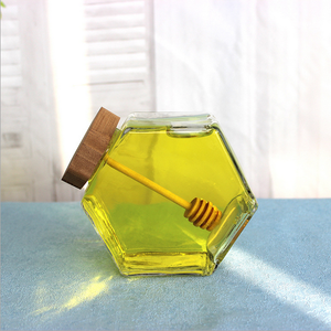 220Ml 380Ml Bình Mật Ong Thủy Tinh Sáu Cánh Và Nắp Có Muddler - Product Image 2