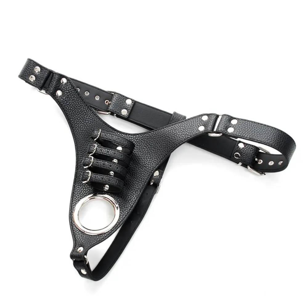 Cuir Chasteté Cage de Coq Fixe Anneau de Pénis Mâle Dispositif De Chasteté Ceinture Manchon de Pénis Bondage Dispositifs Masculin En Cuir Bondage