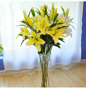 Hoa Lụa Lilium Lily Thật 3 Đầu Hoa Giả Nghĩa Ô - Product Image 4