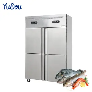 Kitchen Refrigerator With 4 Door Restaurant Stainless Steel Fridge Commercial Industry Upright Refrigerator