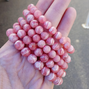 <span class=keywords><strong>Bracciale</strong></span> elastico con perle di rodocrosite <span class=keywords><strong>rosa</strong></span> per donne nobili - Product Image 2