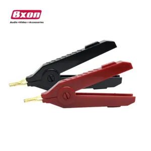 Alligator Clip 4 Wire LCR Kelvin Test Copper Gold Plate Clip Clamp