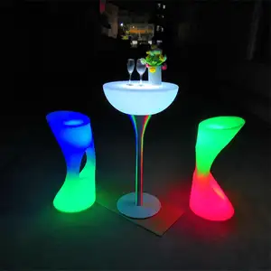 KHÁCH SẠN Cocktail Ghế Và Bàn/Màu Sáng Thay Đổi Led Cocktail Bar Bảng Cho Câu Lạc Bộ Đêm