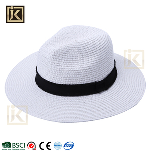 JAKIJAYI <span class=keywords><strong>precio</strong></span> barato promocional papel braide formalmente blanco <span class=keywords><strong>hombre</strong></span> de paja <span class=keywords><strong>sombrero</strong></span> de panamá - Product Image 1