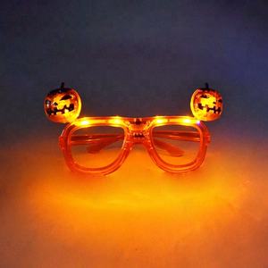 南瓜橙色发光二极管万圣节眼镜框彩色眼镜节日派对装饰万圣节装饰 - Product Image 6