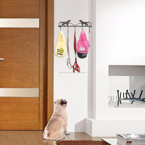 Decorativo Perro Marrón Diseño Montado En La Pared 5 Gancho para Colgar De Almacenamiento Perchero De Hierro - Product Image 5