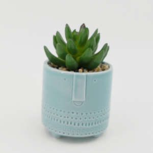 De alta calidad de tamaño de cerámica vidriada <span class=keywords><strong>cactus</strong></span> suculentas maceta de flores para decoración de escritorio - Product Image 4