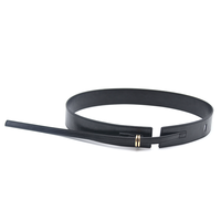 Carosung Custom Black Oil Wax PU Leder Mode 38mm Damen Taillen gürtel mit Gold D Ring Schnallen für Kleid