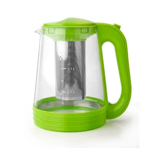 Milieuvriendelijk Duidelijke Glas Plastic Glazen Theepot Waterkoker Met Diffuser