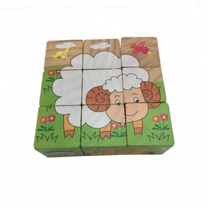 Đồ chơi xếp hình khối gỗ 9 mặt hình hoạt hình cho trẻ em - Product Image 4