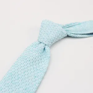Nuevos estilos Dacheng Business, venta al por mayor, corbata de punto para hombre, corbatas de mezcla de lino y seda Gravata para hombre