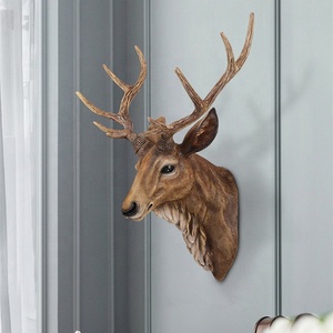 Personalizzato <span class=keywords><strong>in</strong></span> fibra di vetro scultura da parete <span class=keywords><strong>in</strong></span> <span class=keywords><strong>resina</strong></span> montato animale cervi alce testa statua - Product Image 1