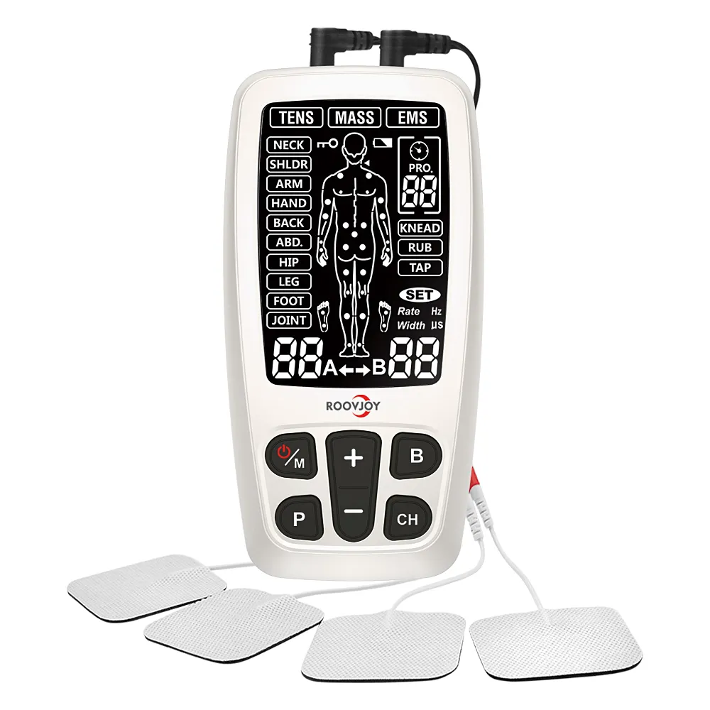 ROOVJOY hot selling 2023 amazon TENS EMS Massager portable electric shock therapy machine for pain reliever