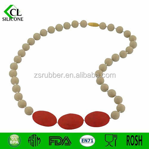 HOT Silicone Rubber Amber Baby Teething/Baby Soft Teether Toys Necklace