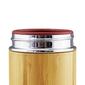 Thermos en bambou naturel de 500 ml, <span class=keywords><strong>tasse</strong></span> à café avec intérieur en sable violet - Product Image 6