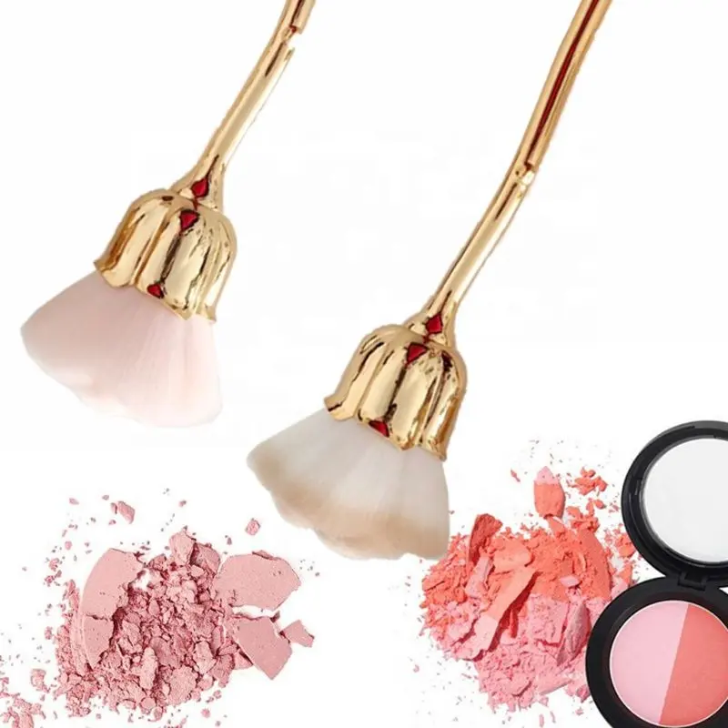 Brocha de maquillaje para base en polvo, colorete, contorno, rosa, cuidado Personal, 2019