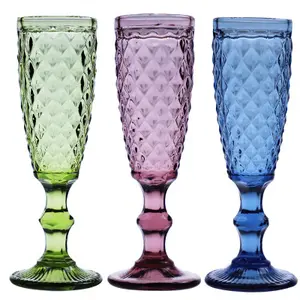 Good quality new design gold rim non lead crystal champagne glass for wedding and party