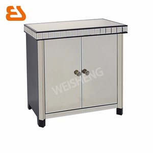 3 cajones <span class=keywords><strong>champagne</strong></span> espejo gabinete negro con patas de madera - Product Image 5