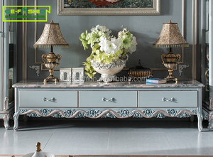 Antique French <strong>Retro</strong> Living Room Houseware Wooden Wine <strong>Cabinet</strong> with Glass - Product Image 4