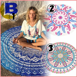 Épaisse Serviette De Plage Ronde Souple Absorbant L'eau Mandala Roundie Plage Jeter À La Mode gland - Product Image 4