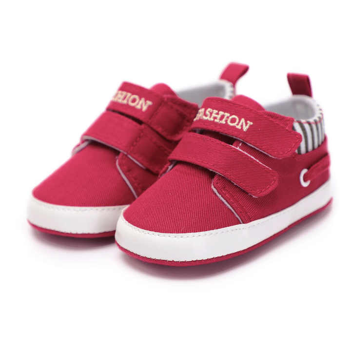 Hot Selling Fashion Baby Indoor Red Soft Bottom Canvas Toddler Shoes