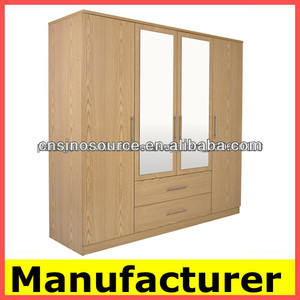 Miroir en bois avec des <span class=keywords><strong>armoires</strong></span> placard. funiture chambre, miroir armoire penderie porte - Product Image 1