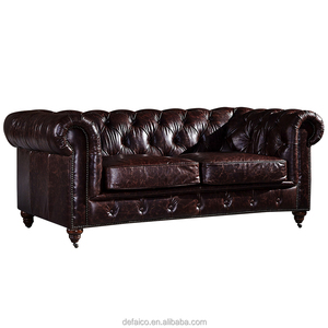 Divano in Pelle Stile <span class=keywords><strong>Antico</strong></span> per Soggiorno DC042# <span class=keywords><strong>Arredamento</strong></span> da Foshan - Product Image 4