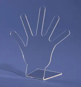 Transparent hand shape acrylic ring display rack stand holder