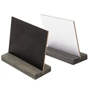 Wholesale 5 X 6 Inch Mini Tabletop Chalkboard Blackboard Signs Menu Board with Vintage Style Wood Base Stands