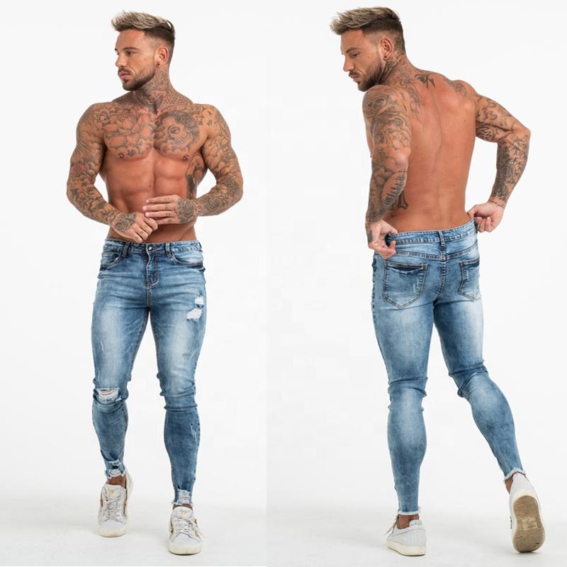 Pantaloni Strappati Jeans Uomo Slim Strappati Pantaloni