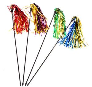 Kitten Pet <span class=keywords><strong>Catcher</strong></span> <span class=keywords><strong>Teaser</strong></span> Zauberstab mit farbiger Glitzer folie Quaste Interaktive Katze Tease Spielzeug Katzen spielzeug Zufällige Farben - Product Image 2