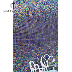 Mosaïque murale décorative personnalisée, moderne et unique, en verre, motif <span class=keywords><strong>de</strong></span> fleurs <span class=keywords><strong>de</strong></span> lys violettes, style <span class=keywords><strong>parquet</strong></span> - Product Image 3