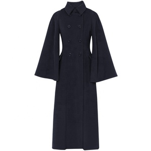 OEM Custom <strong>Long</strong> <strong>Coat</strong> <strong>Women</strong> Fashion Double Breasted Pocket Winter Solid Plain <strong>Woolen</strong> <strong>Coat</strong> - Product Image 4