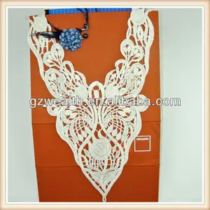 2014 quente laço rayon pescoço crochet guarnição para vestidos de decoração