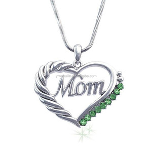A800015 Mode Bijoux Cadeau fête des Mères <span class=keywords><strong>MAMAN</strong></span> <span class=keywords><strong>Mot</strong></span> Gravé Cristal Coeur Amour <span class=keywords><strong>maman</strong></span> Pendentif Collier - Product Image 3