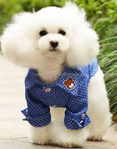 Nueva llegada del estilo caliente mascotas perros ropa de verano, Blue jeans t-shirt con punto <span class=keywords><strong>para</strong></span> la pequeña / perros medianos - Product Image 3