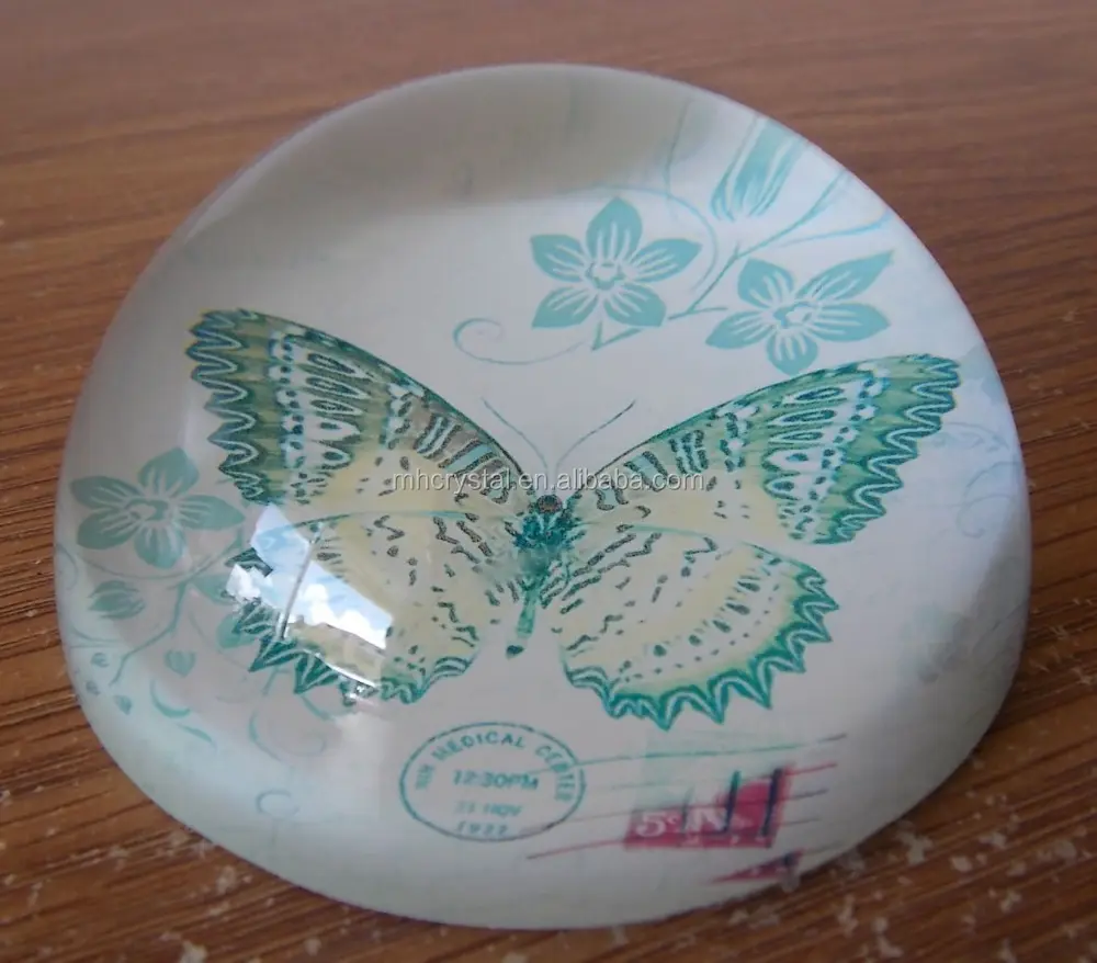 Arte colecionável vintage paperpeso borboleta de vidro MH-F0529