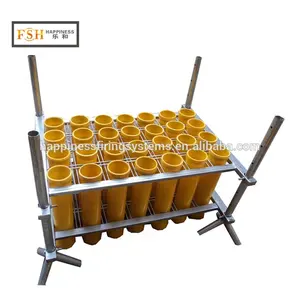 Factory price 6 inch 28 shots net shape iron steel mortar tubes fireworks display rack