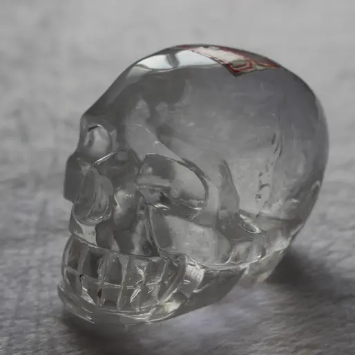 Calavera de cristal de cuarzo transparente pulida, tallada a mano, de alta calidad, con craquelado de arco iris para Decoración